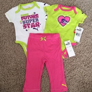 NWT PUMA ONESIE SET SHORT SLEEVE WITH PANTS